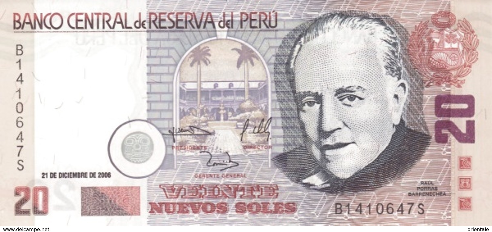 PERU P. 176c 20 S 2006 UNC - Perù