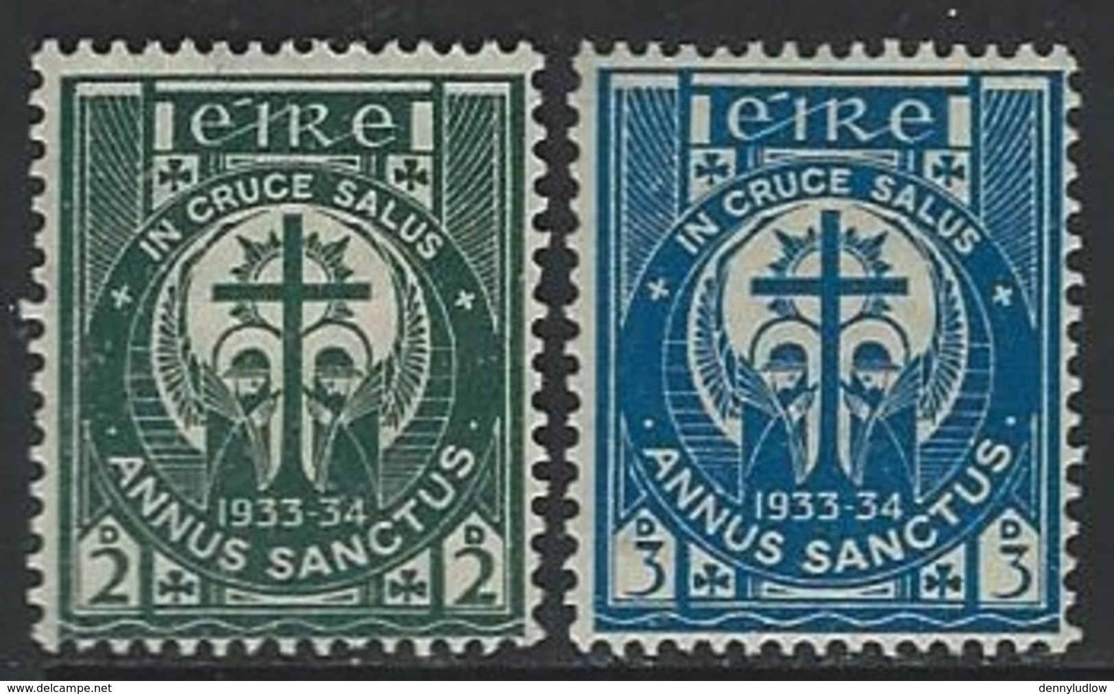 Ireland  1933  Sc#88-9   Holy Year Set  MLH*  2016 Scott Value $3.65 - Ongebruikt