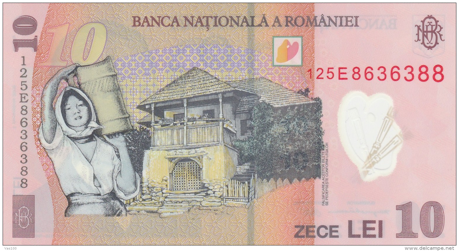 10 LEI X 2, CONSECUTIVE SERIES, 2008, PLASTIC BANKNOTE, ROMANIA. - Romania