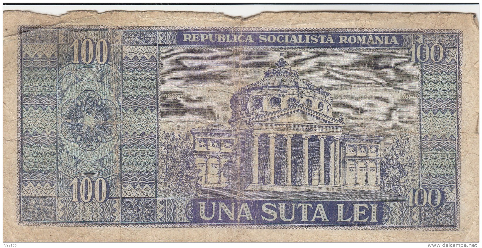 100 LEI, NICOLAE BALCESCU, SOCIALIST REPUBLIC OF ROMANIA,1966,ROMANIA. - Rumänien