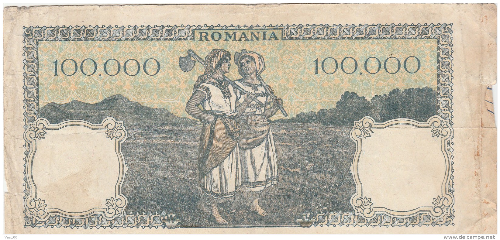 100.000 LEI, 1946, PAPER BANKNOTE,ROMANIA. - Rumänien