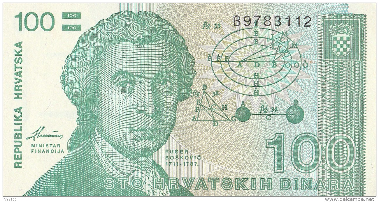 100 HRVATSKIH DINAR,STO DINARA, 1991, PAPER BANKNOTE, CROATIA. - Croacia