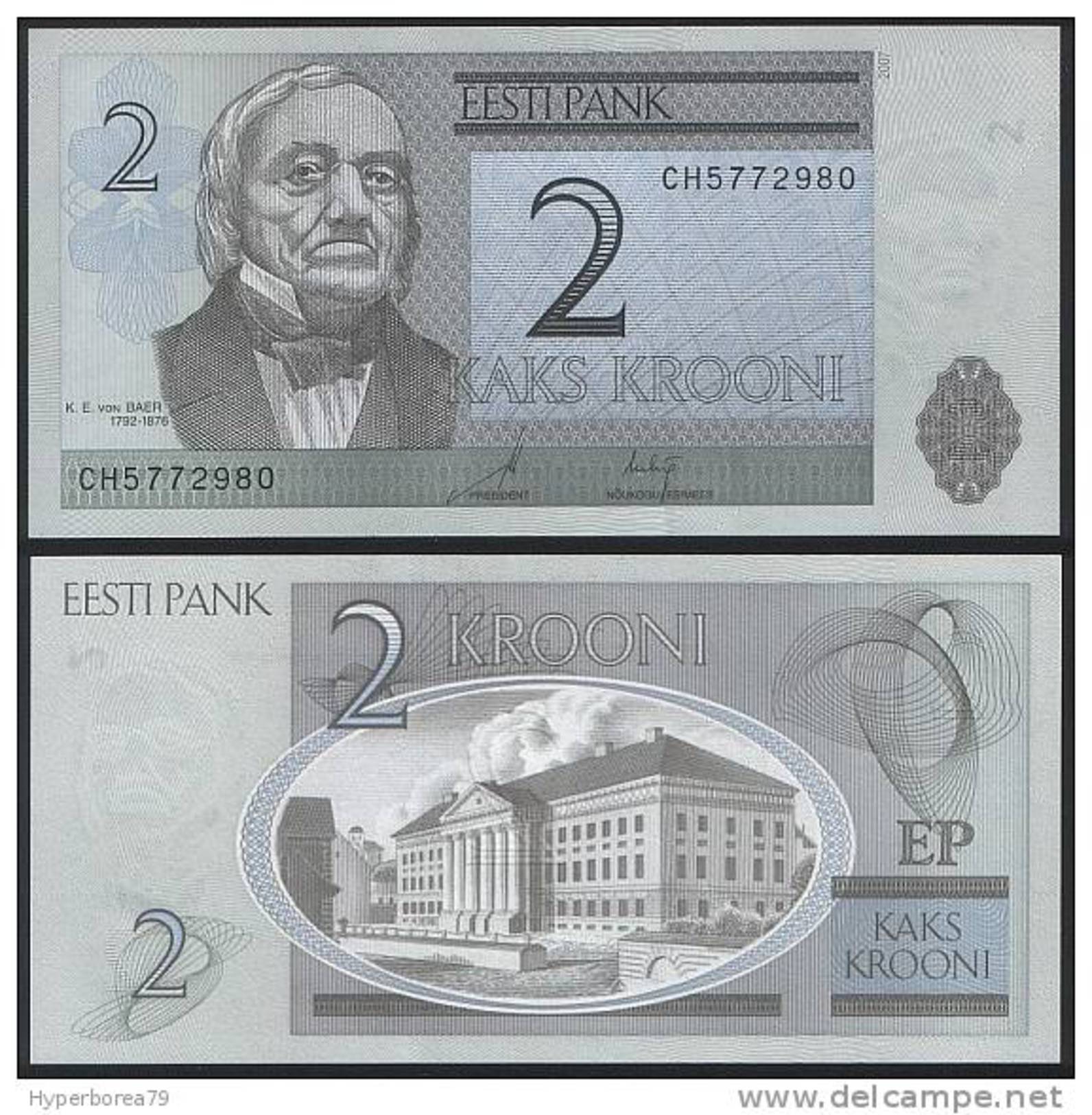 Estonia DEALER LOT ( 5 Pcs ) P 85 B - 2 Krooni 2007 - UNC - Estonia