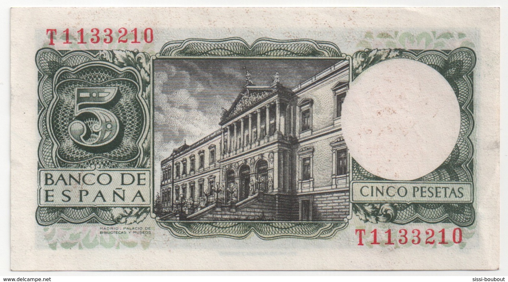 Billet De Banque ESPAGNE - 5 Pesetas De 1954  - NEUF - Sans Pliure, Tâche, Trou... - 5 Pesetas