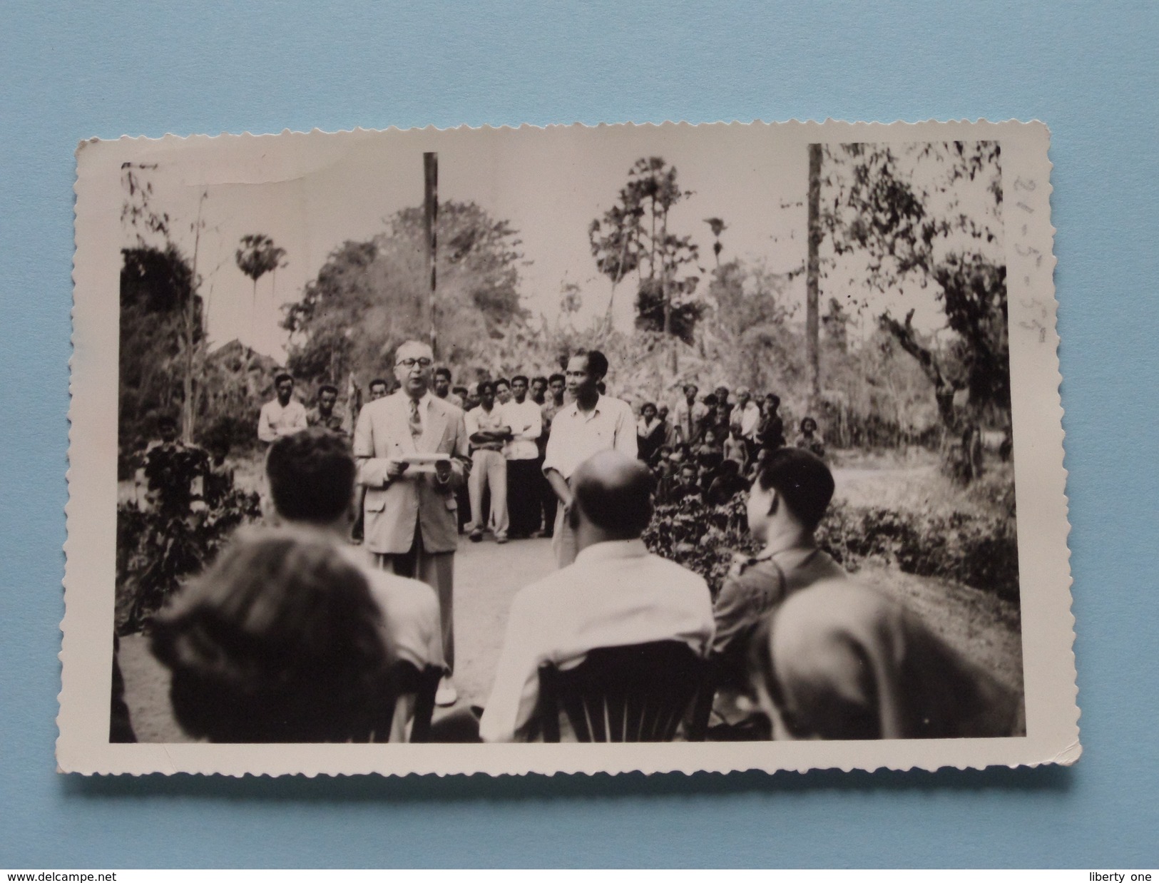 Inhuldiging Van Een Kunstwerk ANLONG-KONG (Khong) SISOWATH - Anno 1955 ( Fotokaart / Zie Foto Details ) !! - Cambodge