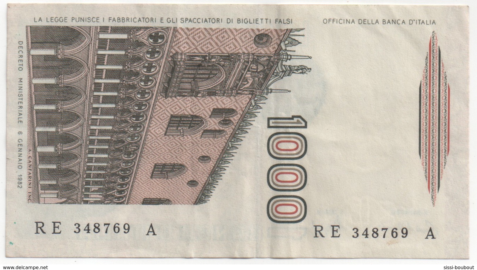 Billet De Banque ITALIE - 1000 Lire De 1982 - 1000 Lire