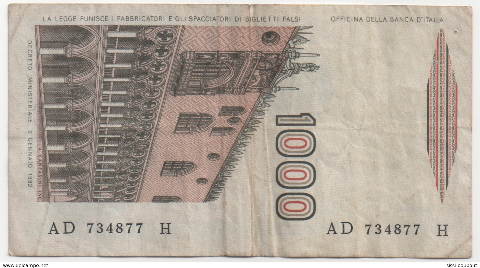 Billet De Banque ITALIE - 1000 Lire De 1982 - 1.000 Lire