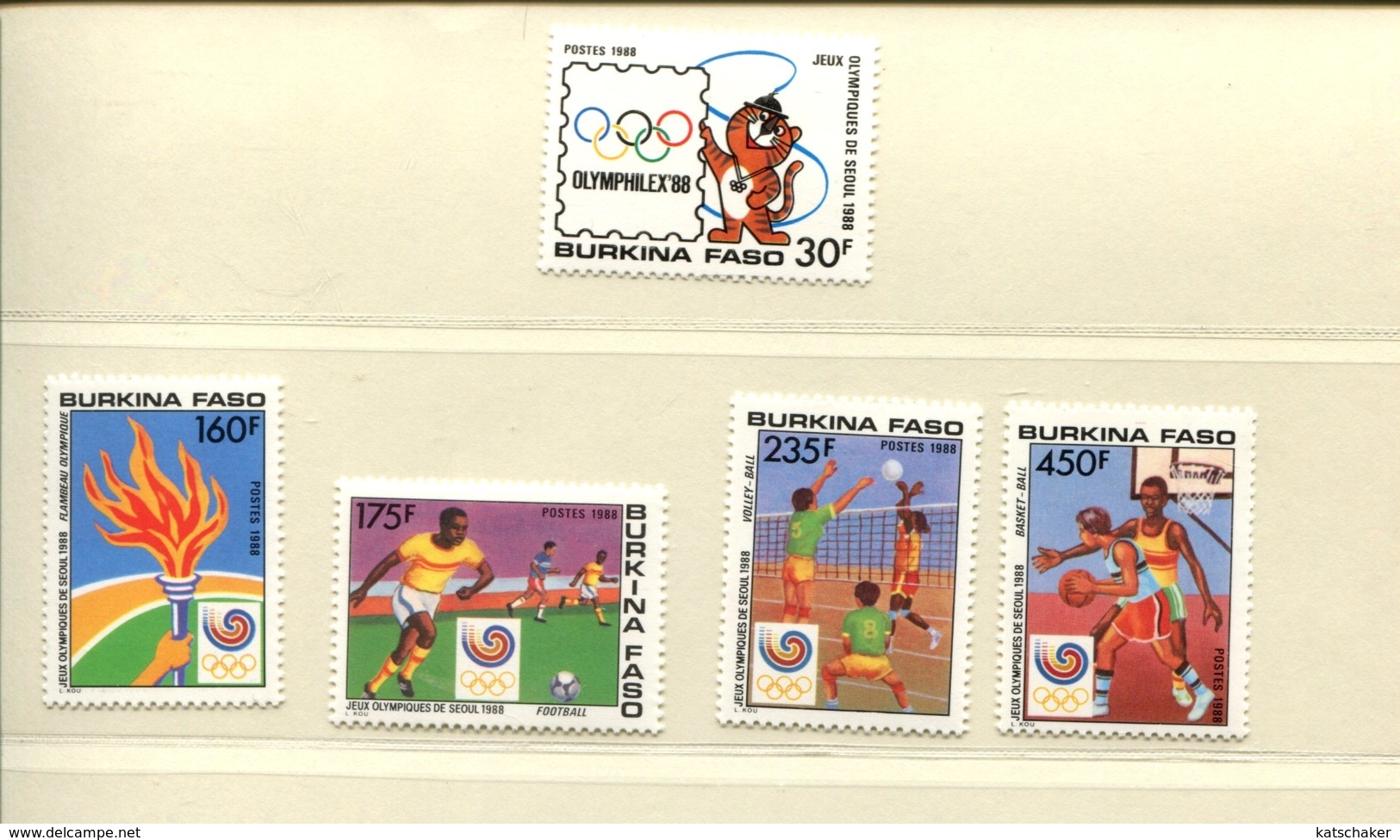 415692457 DB 1988 Burkin POSTFRIS MINT NEVER HINGED POSTFRISCH EINWANDFREI  Yvert 770 - 774 Olympische Spelen - Burkina Faso (1984-...)