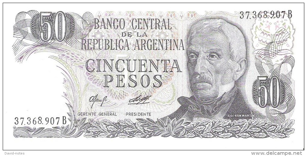 Argentina - Pick 301b - 50 Pesos 1976 - 1978 - Unc - Argentine