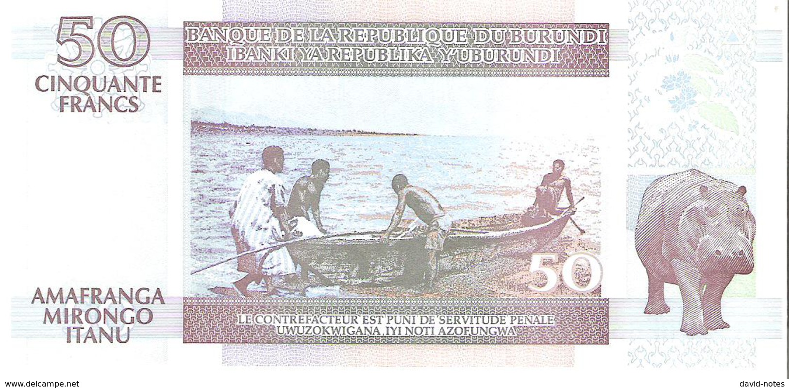 Burundi - Pick 36e - 50 Francs 2005 - Unc - Burundi