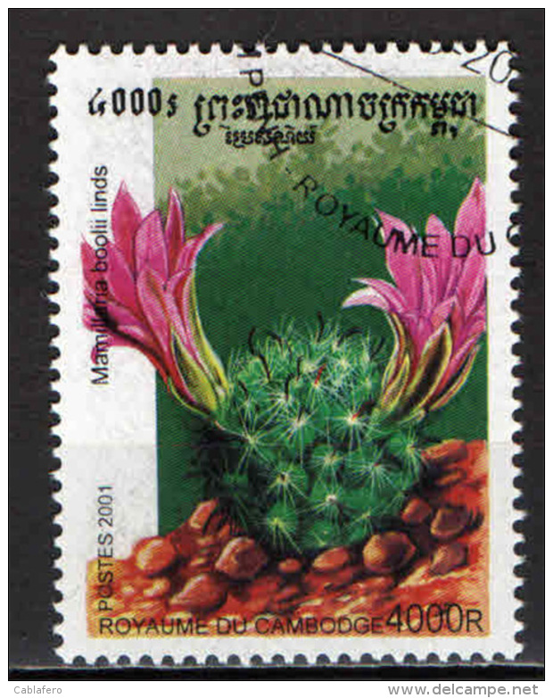 CAMBOGIA - 2001 - PIANTA CACTUS - USATO - Kambodscha