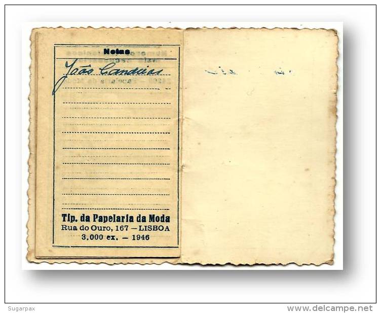 Papelaria Correia - 1946 Pocket Calendar - Beja Portugal - 6 Scans - Petit Format : 1941-60