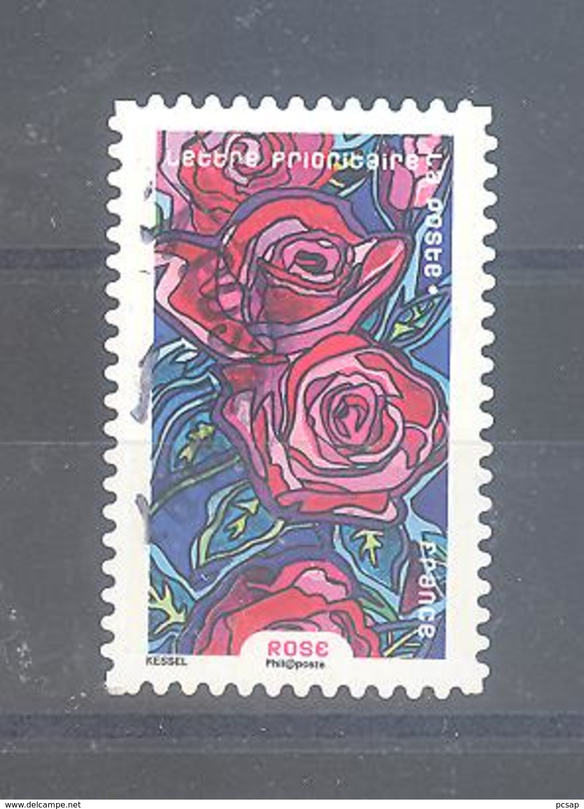 France Autoadhésif Oblitéré (Fleurs à Foison : Rose) (cachet Rond) - Oblitérés