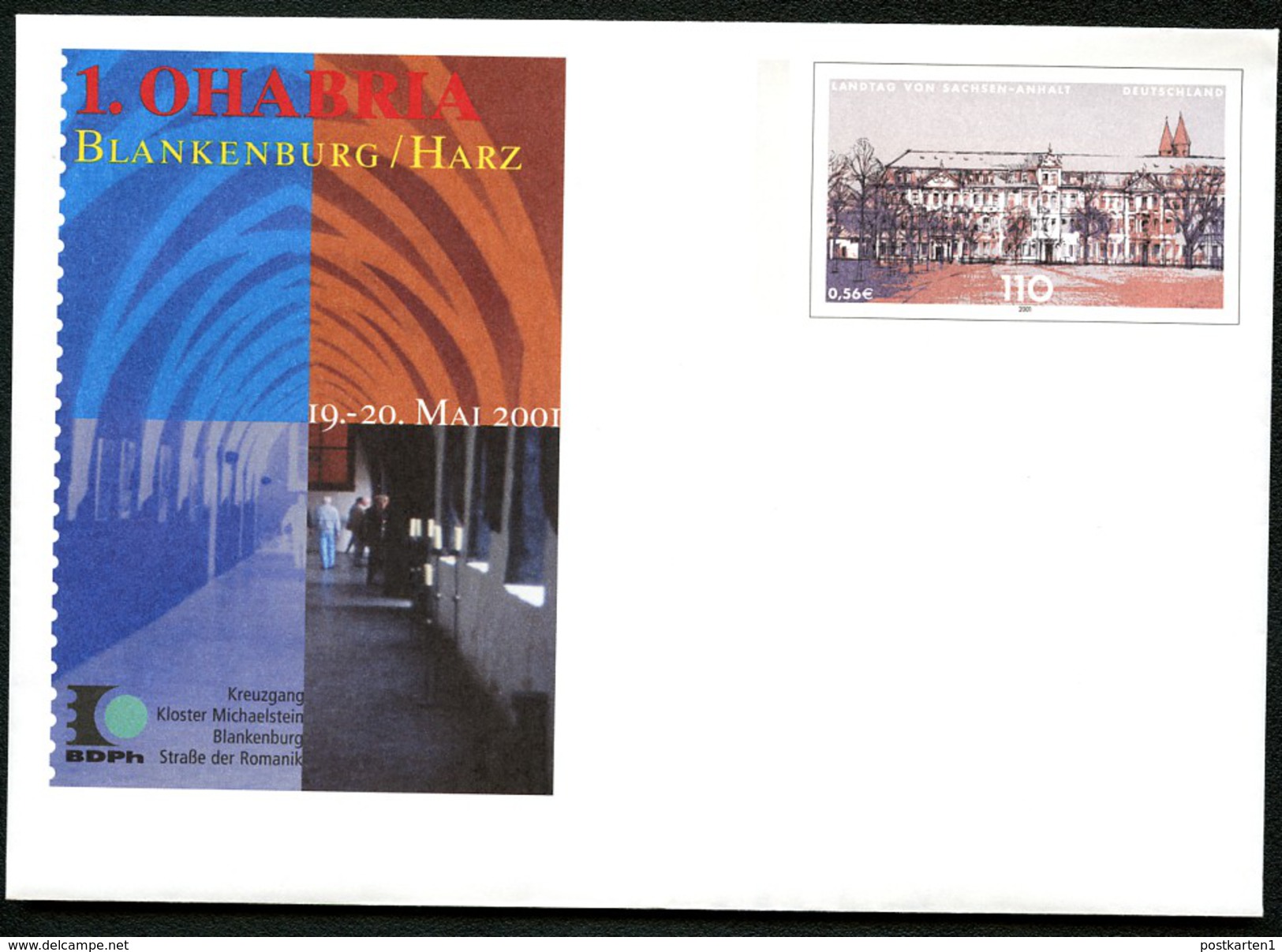 BUND USo27 Sonder-Umschlag KLOSTER MICHAELSTEIN BLANKENBURG ** 2001 - Abbayes & Monastères