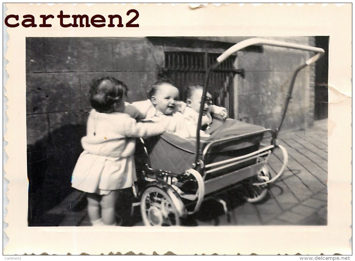 LOT DE 5 PHOTOGRAPHIES ANCIENNES : LANDAU BEBE POUSSETTE BABY CARRIAGE STROLLER KINDERWAGEN HANDWAGEN - Other & Unclassified