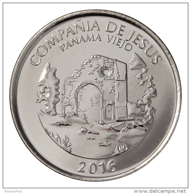 PANAMA MEDIO 1/2 BALBOA 50 Cents PANAMA CHURCH OF SOCIETY OF JESUS 2016 UNC - Panamá