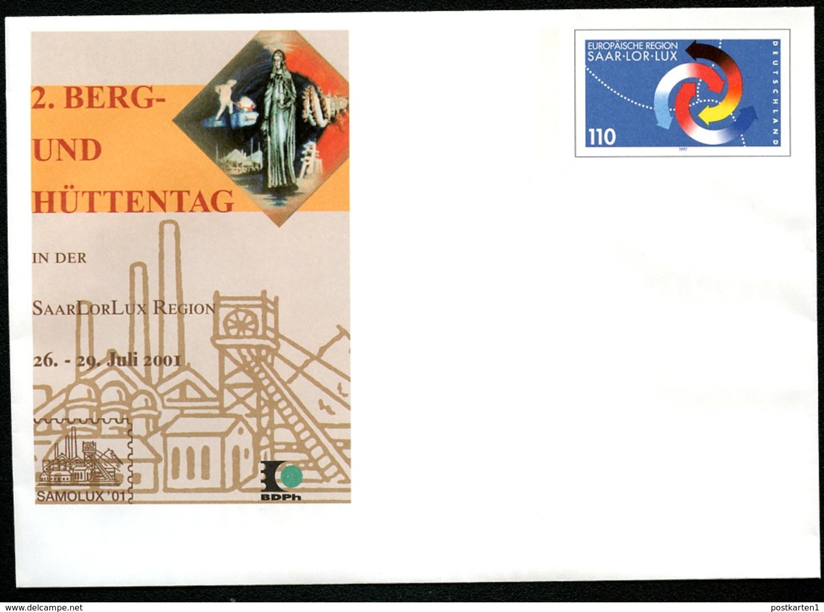 BUND USo29 Sonder-Umschlag SAAR LOR LUX ** 2001 - Enveloppes - Neuves