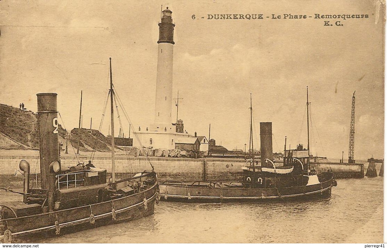 CPA-1914-59-DUNKERQUE-Le PHARE-Les REMORQUEURS-TBE- - Tugboats