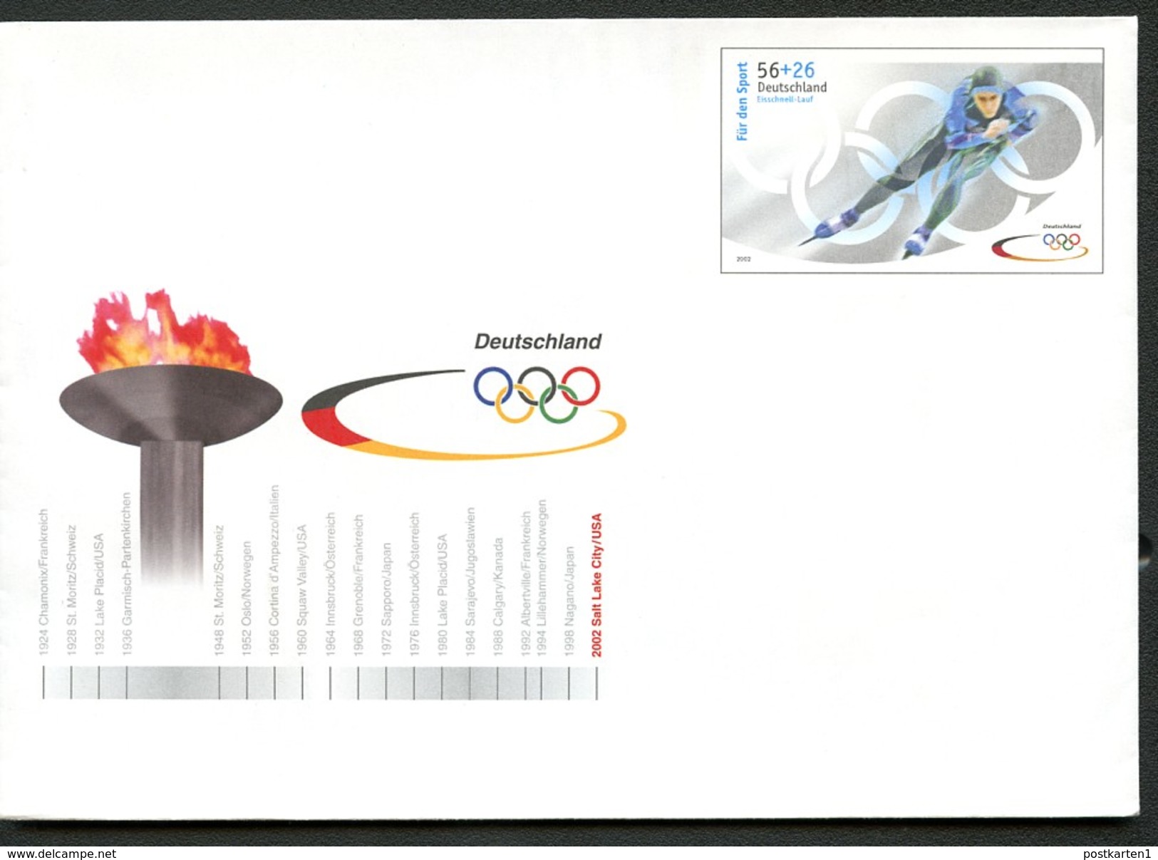 BUND USo34 Sonder-Umschlag OLYMPISCHE SPIELE SALT LAKE CITY ** 2002 - Hiver 2002: Salt Lake City