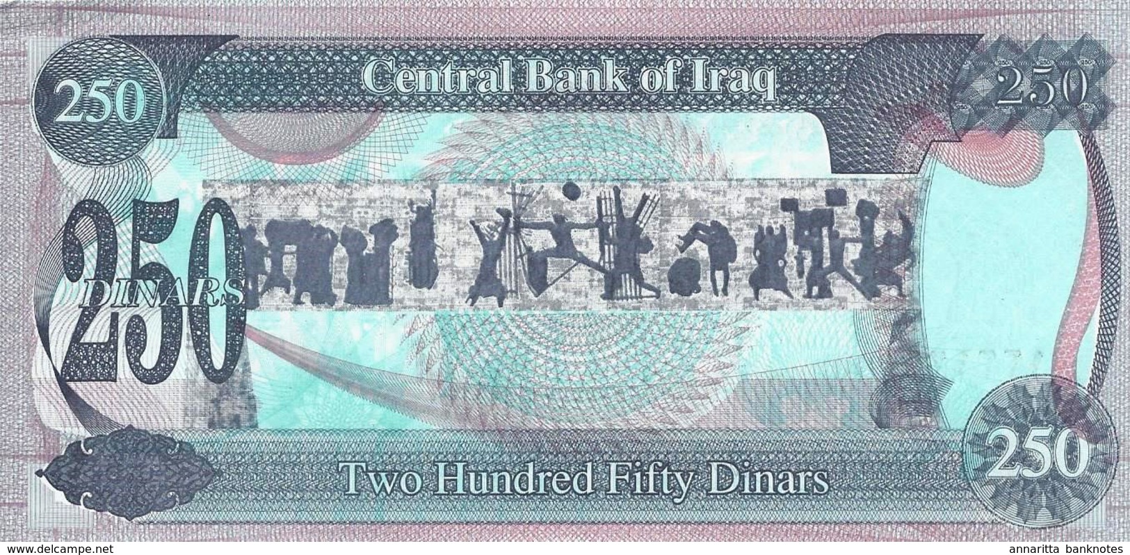 IRAQ 250 DINARS 1995 P-85a UNC HIGH ACCENT OVER FIRST CHARACTER [IQ341b] - Irak