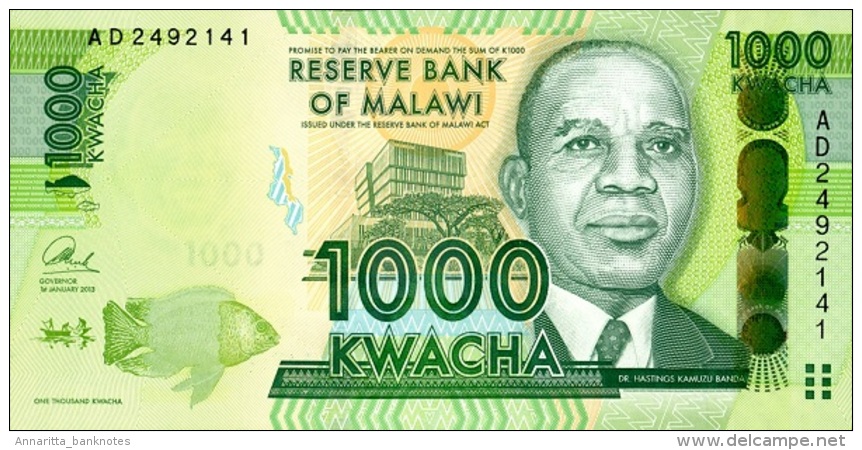 MALAWI 1000 KWACHA 2013 P-62b UNC [MW155b] - Malawi