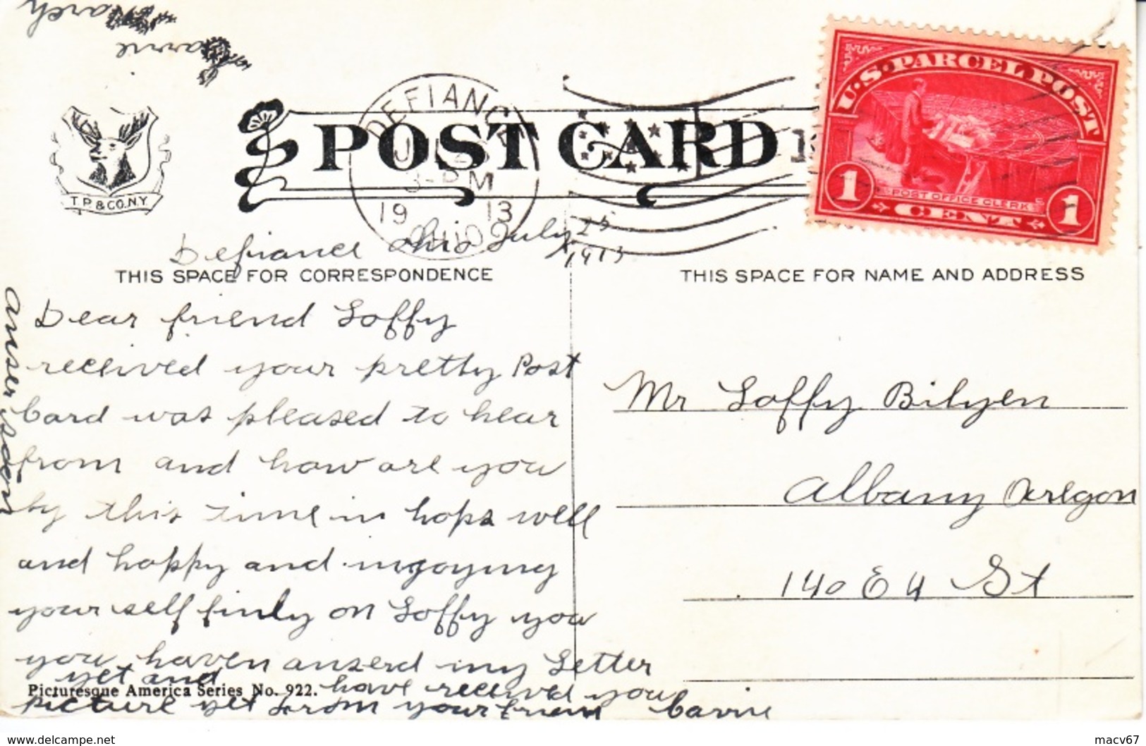 U.S.   Q 1 AS  POSTAGE  WHITE  HOUSE 1913 - Brieven En Documenten