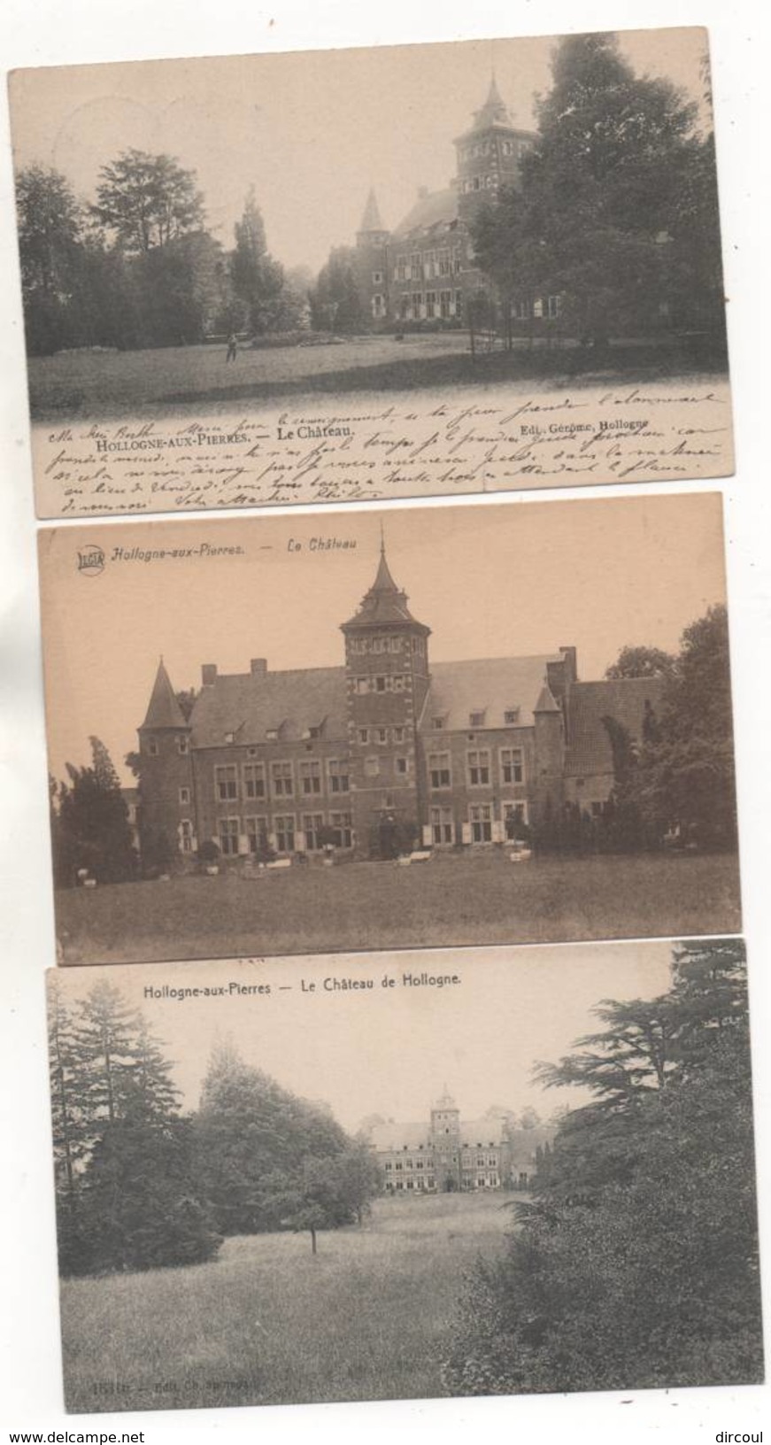 34736  -  Hollognes-aux-Pierres   Le Château  -  3  Cartes - Grâce-Hollogne