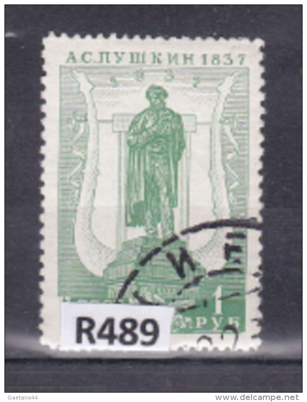 URSS 1937: Francobollo Usato Da 1r. Della Serie "Centenario Della Morte Di Puschkin" - Usati