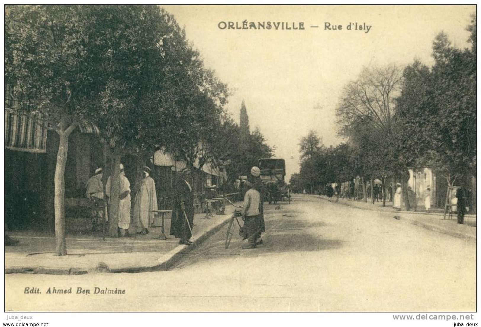Orléansville .  La Rue D'Isly .  Animée , Charette . - Chlef (Orléansville)
