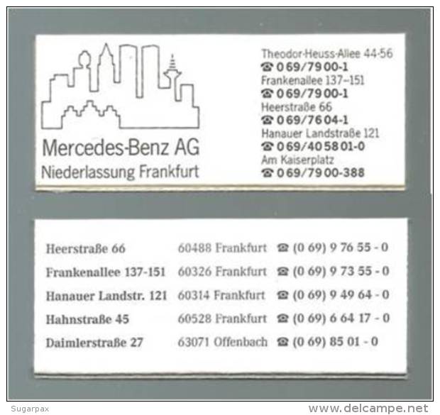 Mercedes-Benz - 2 Matchboxes Boites D' Allumettes Caixas De Fósforos Cajas De Cerillas- 4 Scans - Matchboxes