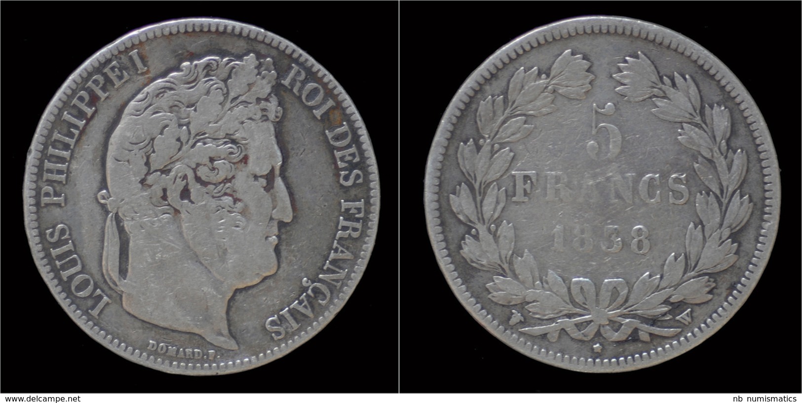 France Louis Philippe I 5 Francs 1838W - 5 Francs