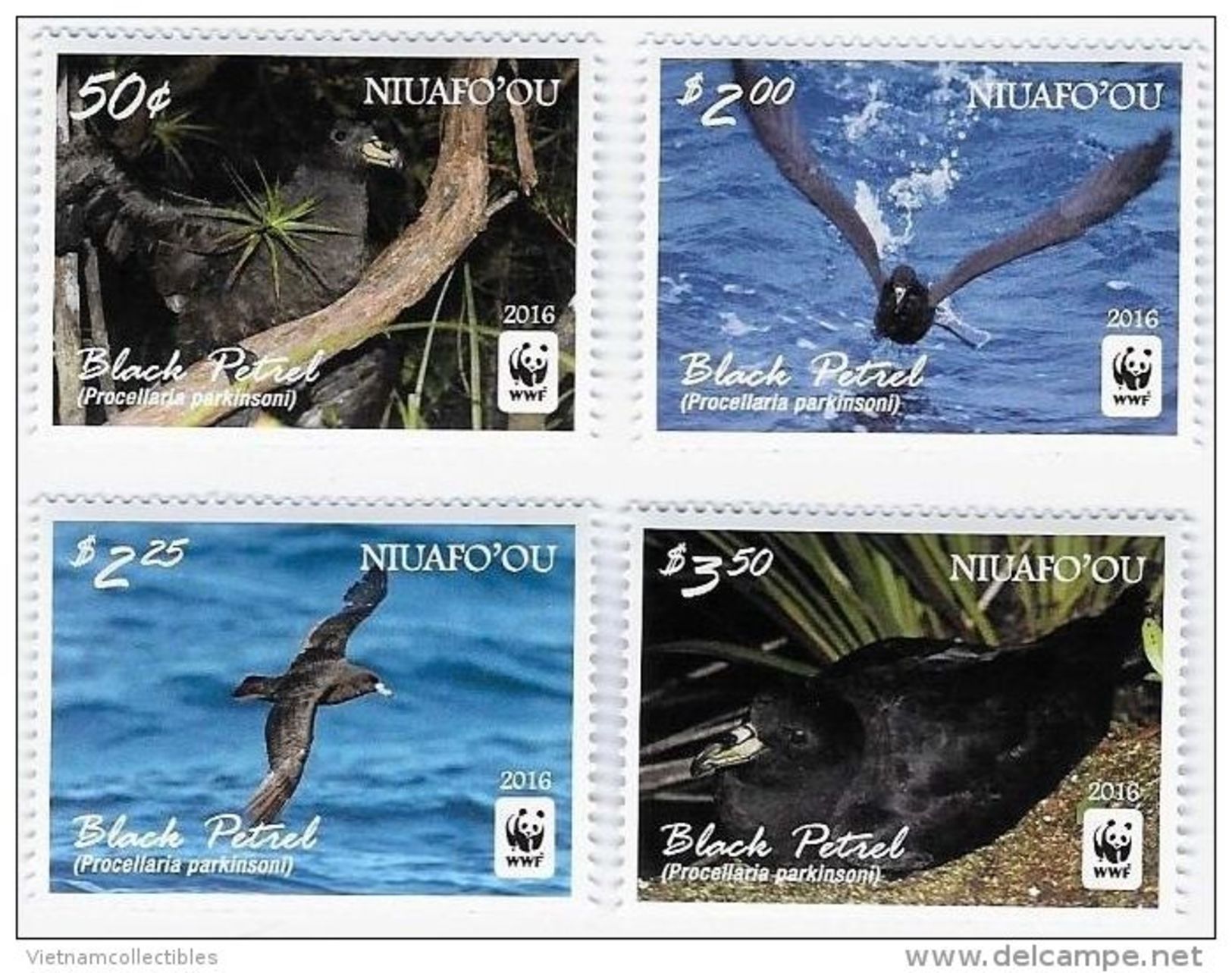 WWF W.W.F. Niuafo'ou Black Petrel Bird MNH Perf Stamps 2016 - Ongebruikt