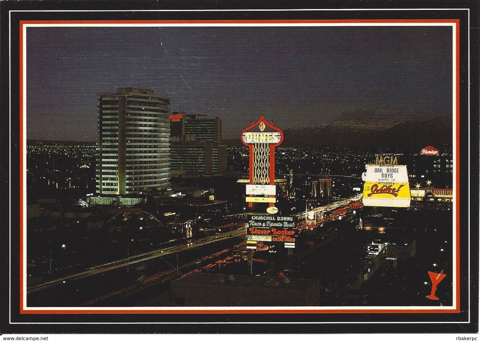 Looking North-West Up The Fabulous Las Vegas Strip - Las Vegas, NV - Vegas Nights Post Card From Western Supply - Las Vegas