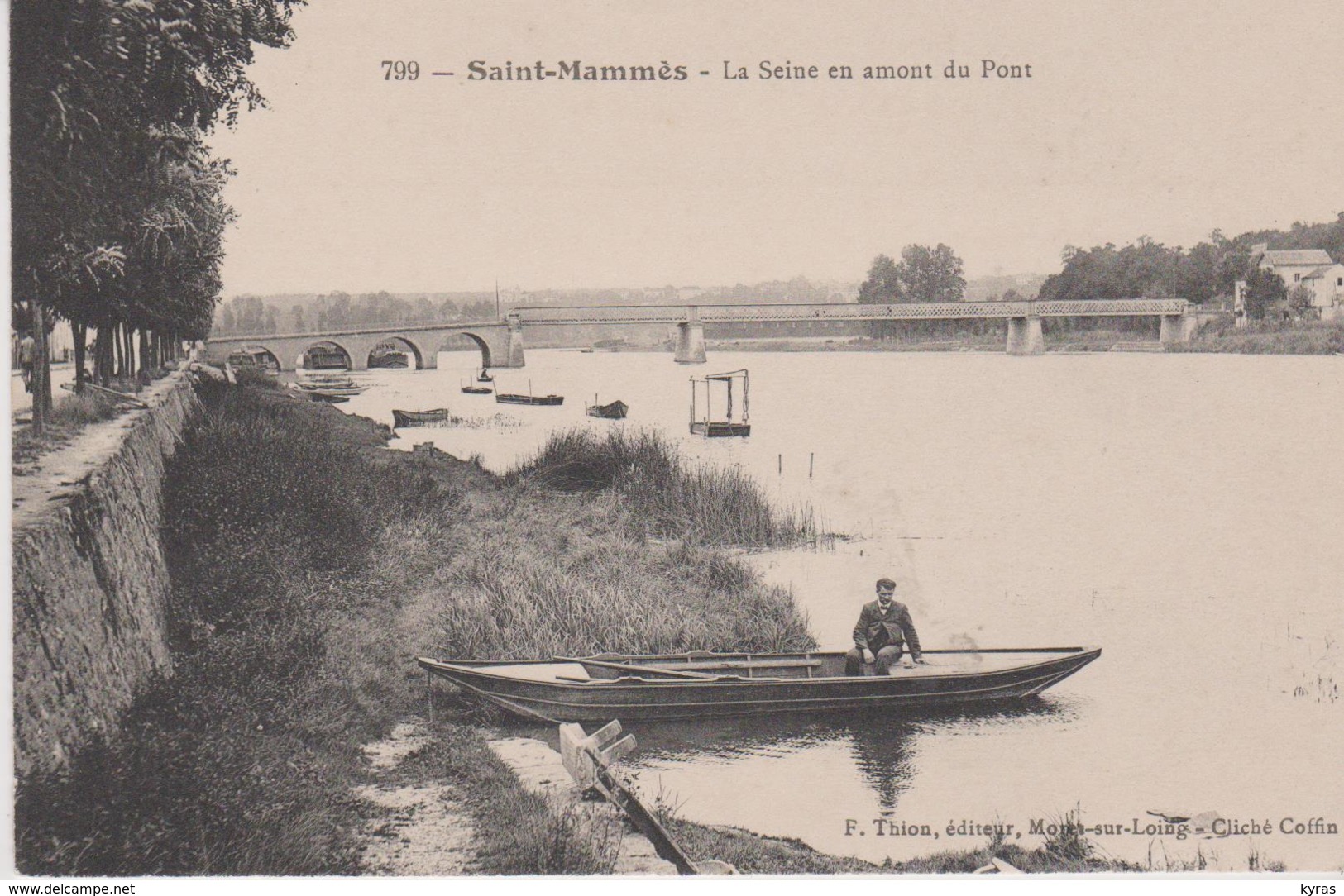 SAINT MAMMES   (77) La Seine En Amont Du Pont (Barque ) - Saint Mammes
