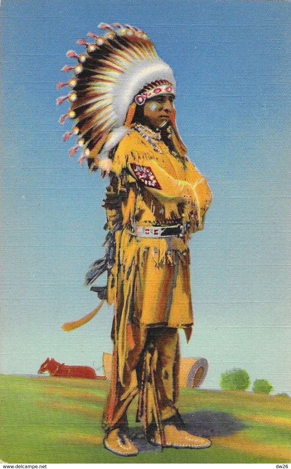 Pueblo Indian Dancer In Full Regalia - Carte Non Circulée - Indiens D'Amérique Du Nord