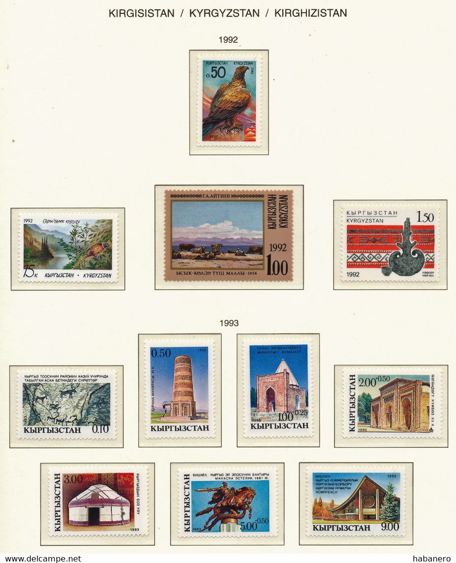 KYRGYZSTAN 1992-1996 1992-1996 NEAR COMPLETE MINT HIGH VALUE COLLECTION ON SCHAUBEK BRILLIANT PAGES ** - Kyrgyzstan