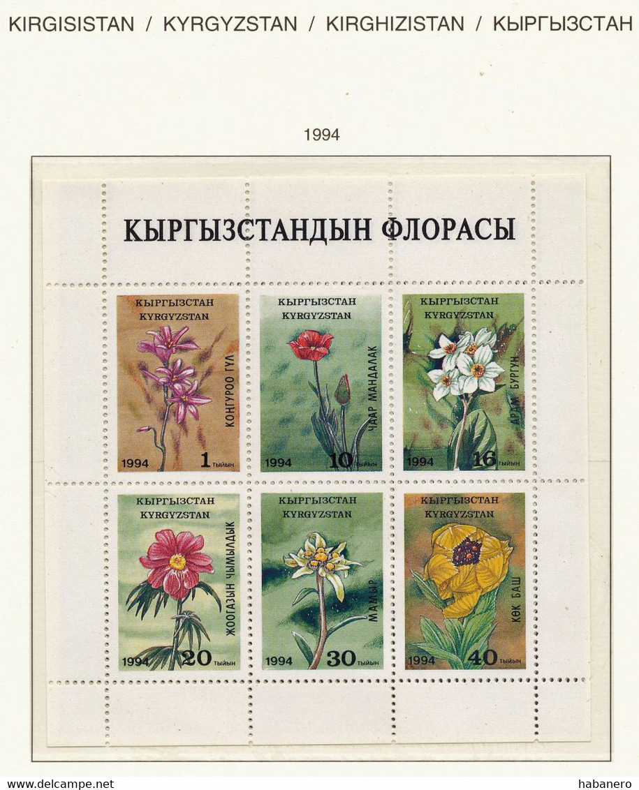 KYRGYZSTAN 1992-1996 1992-1996 NEAR COMPLETE MINT HIGH VALUE COLLECTION ON SCHAUBEK BRILLIANT PAGES **