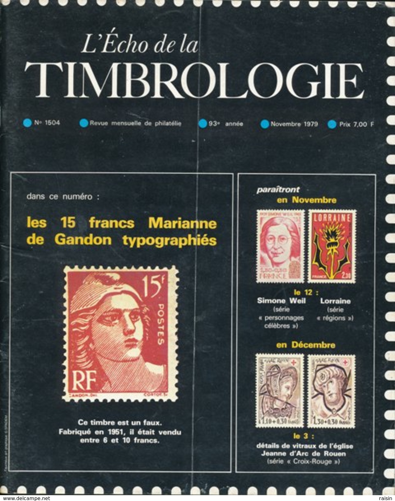 L'Echo de la Timbrologie année complète 1979 11 numéros