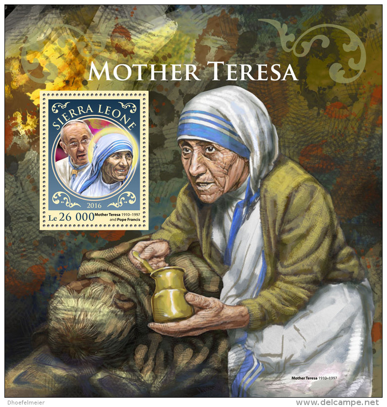 SIERRA LEONE 2016 ** Mother Teresa Mutter Teresa Mère Teresa S/S - OFFICIAL ISSUE - A1648 - Mère Teresa