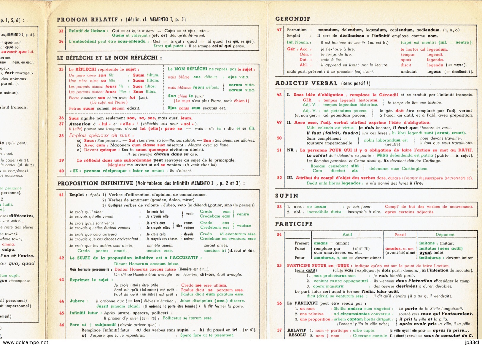 Memento De Latin (2 Volumes, Morphologie Et Syntaxe) Par R. Marzelle, Prof Au Lycée De Garçons De Rennes (1956) - 12-18 Ans