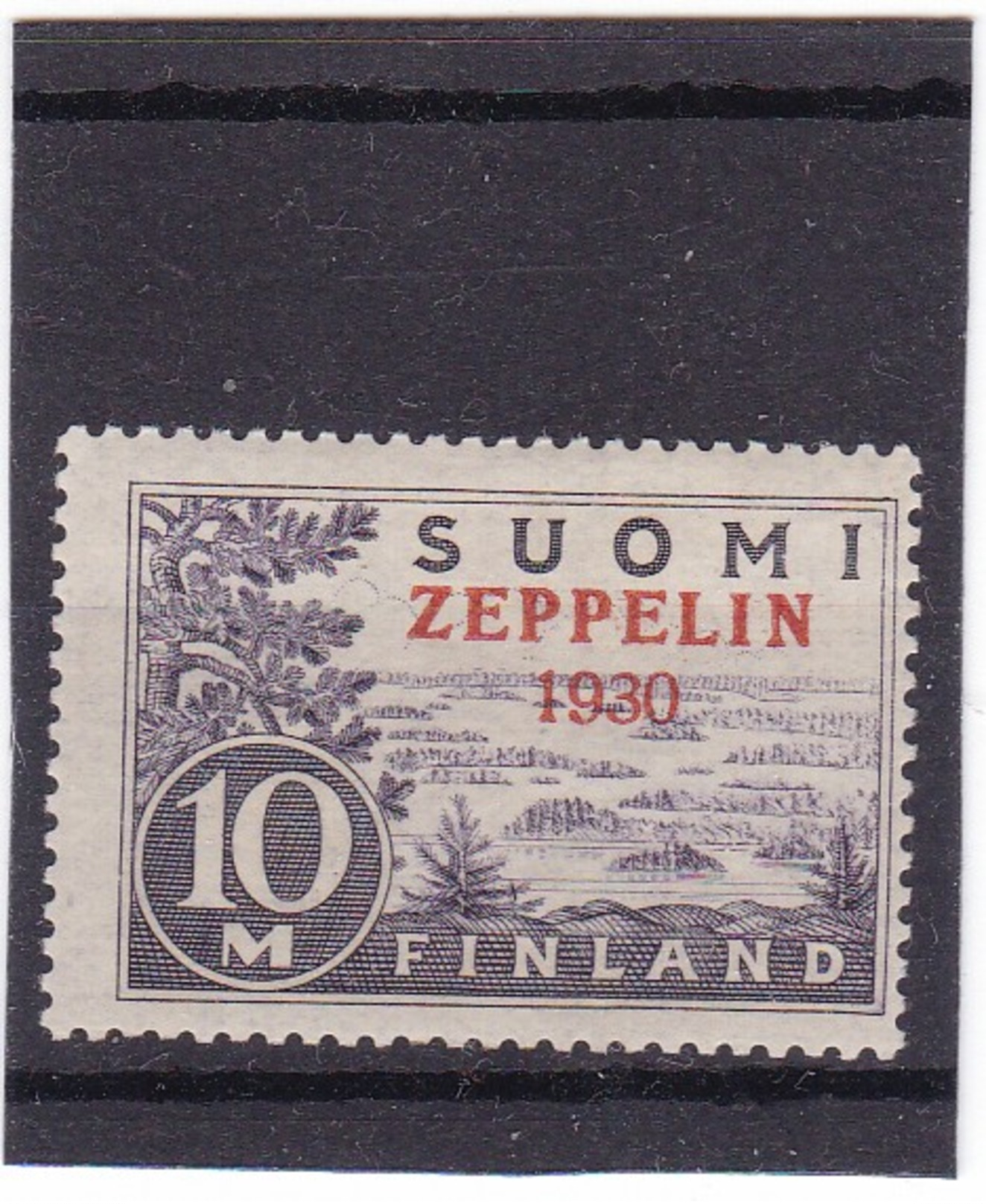 #E.6591 Finland, 1930 MLH (trace) Overprint Stamp, Michel 161: Zeppelin - Unused Stamps