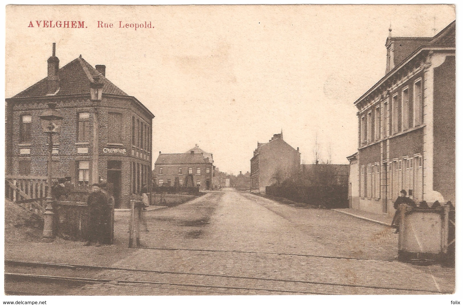 Avelgem - Rue Leopold - 1909 - Geanimeerd - Spoorweg - Avelgem