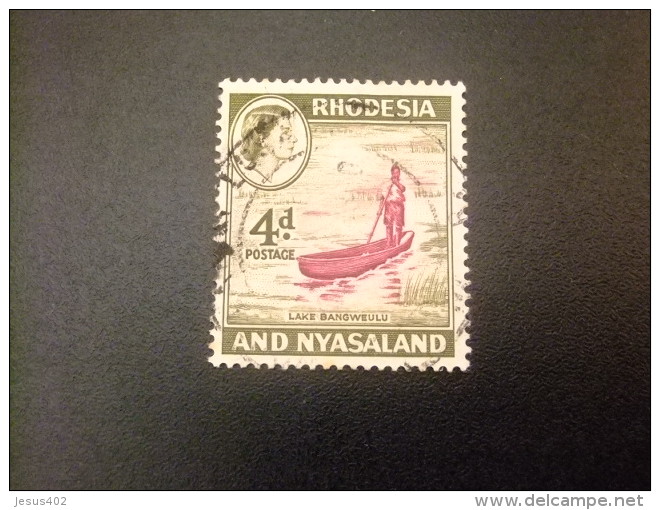 RHODESIA &amp; NYASSALAND 1959 - 62 Lago Bangweulu Yvert N &ordm; 24 &ordm; FU - Rhodesia & Nyasaland (1954-1963)