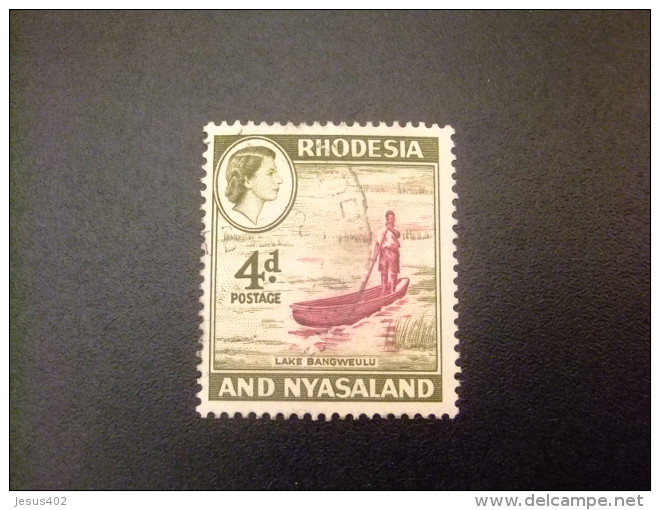 RHODESIA &amp; NYASSALAND 1959 - 62 Lago Bangweulu Yvert N &ordm; 24 &ordm; FU - Rodesia & Nyasaland (1954-1963)