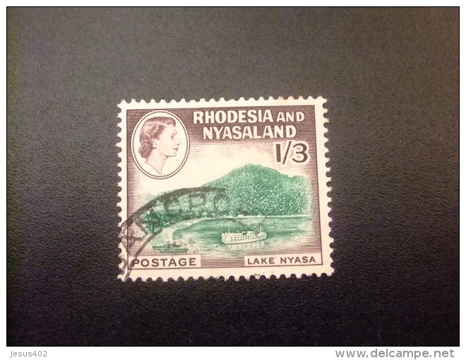 RHODESIA &amp; NYASSALAND 1959 - 62 Lago Nyassa Yvert N &ordm; 27 &ordm; FU - Rodesia & Nyasaland (1954-1963)