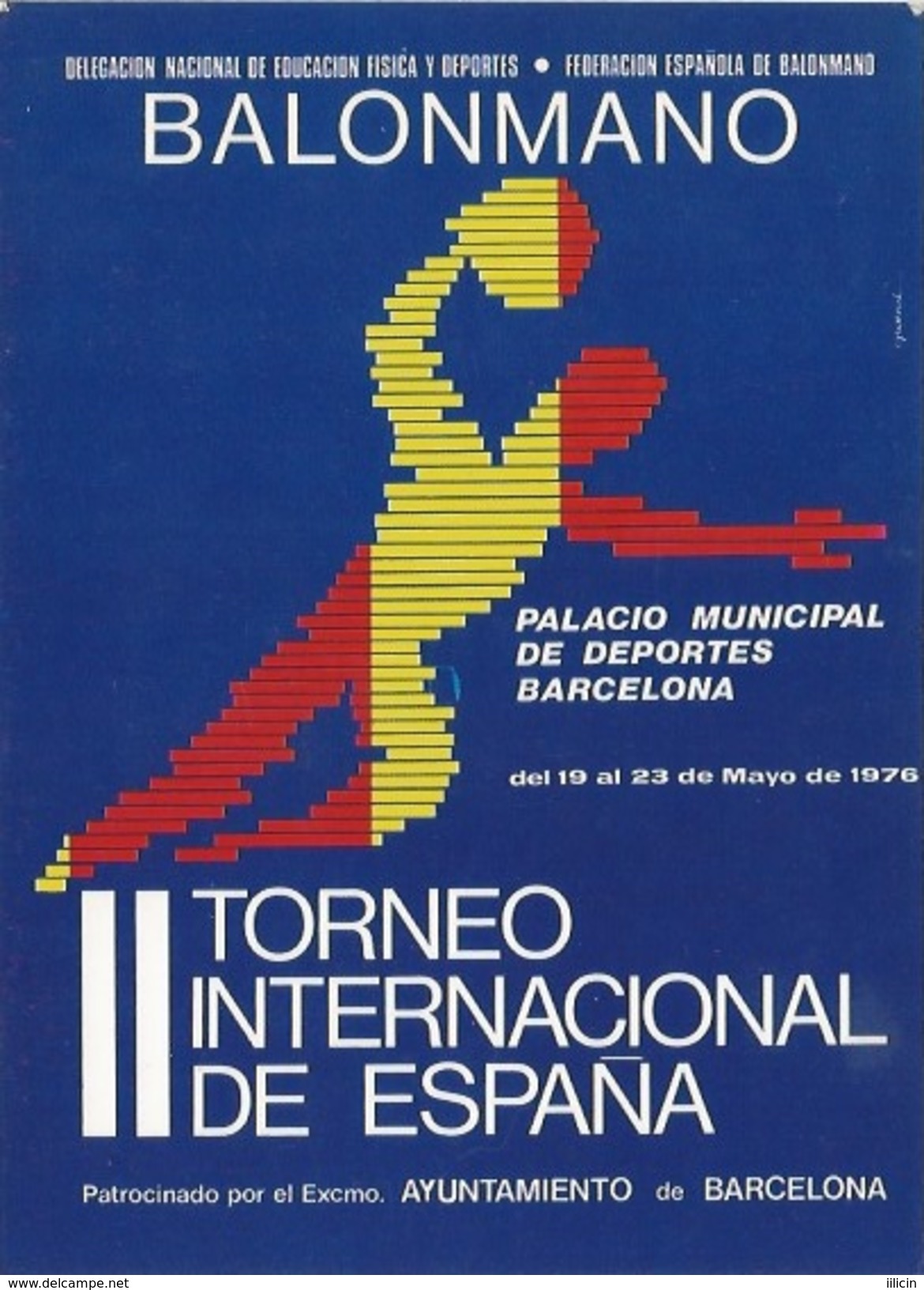 Postcard RA008492 - Handball (Balonmano) 2. Torneo Internacional De España (Spain) Barcelona 1976-05-23 - Handball