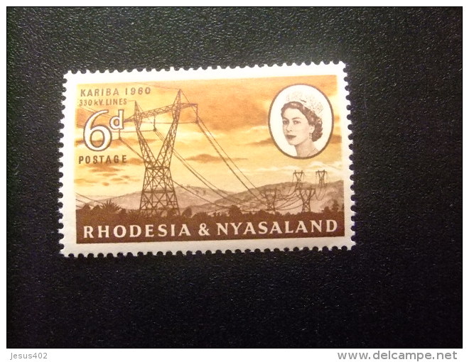 RHODESIA &amp; NYASSALAND 1959 - 62 Torres De Alta Tension Yvert N &ordm; 34 * MH - Rhodesia & Nyasaland (1954-1963)