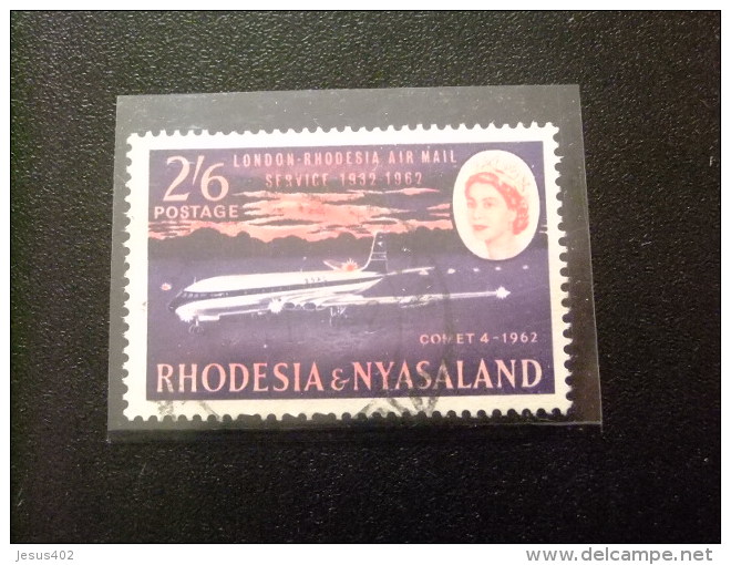 RHODESIA &amp; NYASSALAND 1962 Avión Comet Yvert N &ordm; 43 &ordm; FU - Rodesia & Nyasaland (1954-1963)