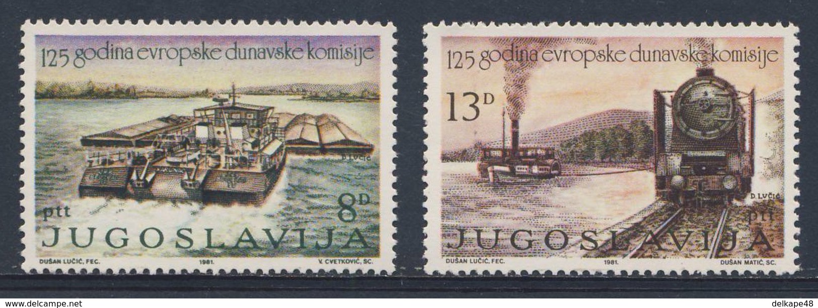 Jugoslavija Yugoslavia 1981 Mi 1903 /4 YT 1789 /0 ** Tug "Karlovac" + Paddle-steamer Towed By Steam Loc. / Schubschiff - Ongebruikt