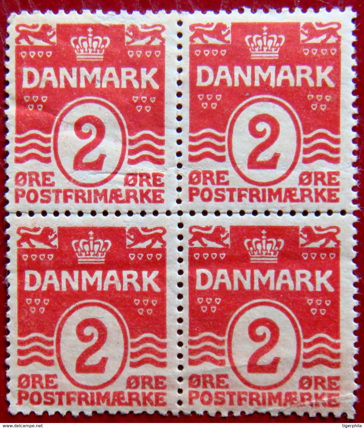 DENMARK 1905 2ore Block Of 4 MLH Scott58 CV$12 - Ongebruikt